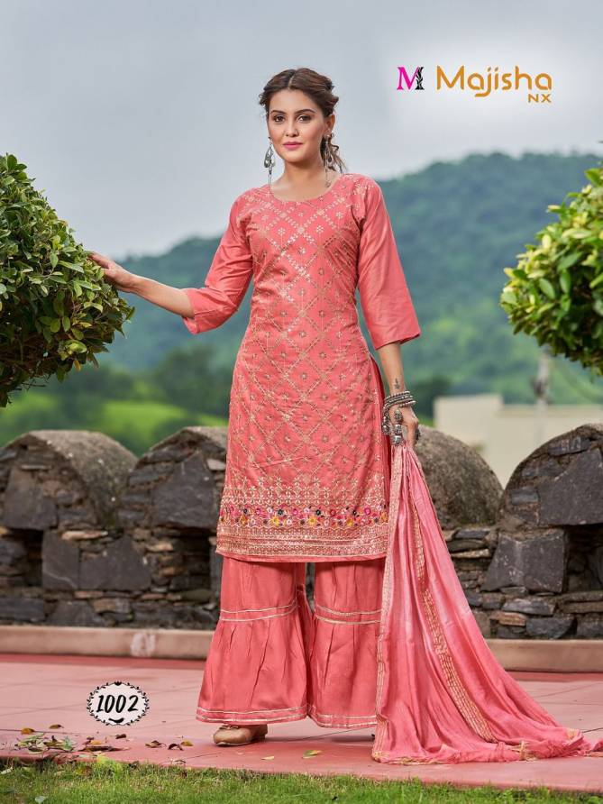 Majisha Nx Blossom 1 Fancy Festive Wear Kurti Sharara With Dupatta Collection